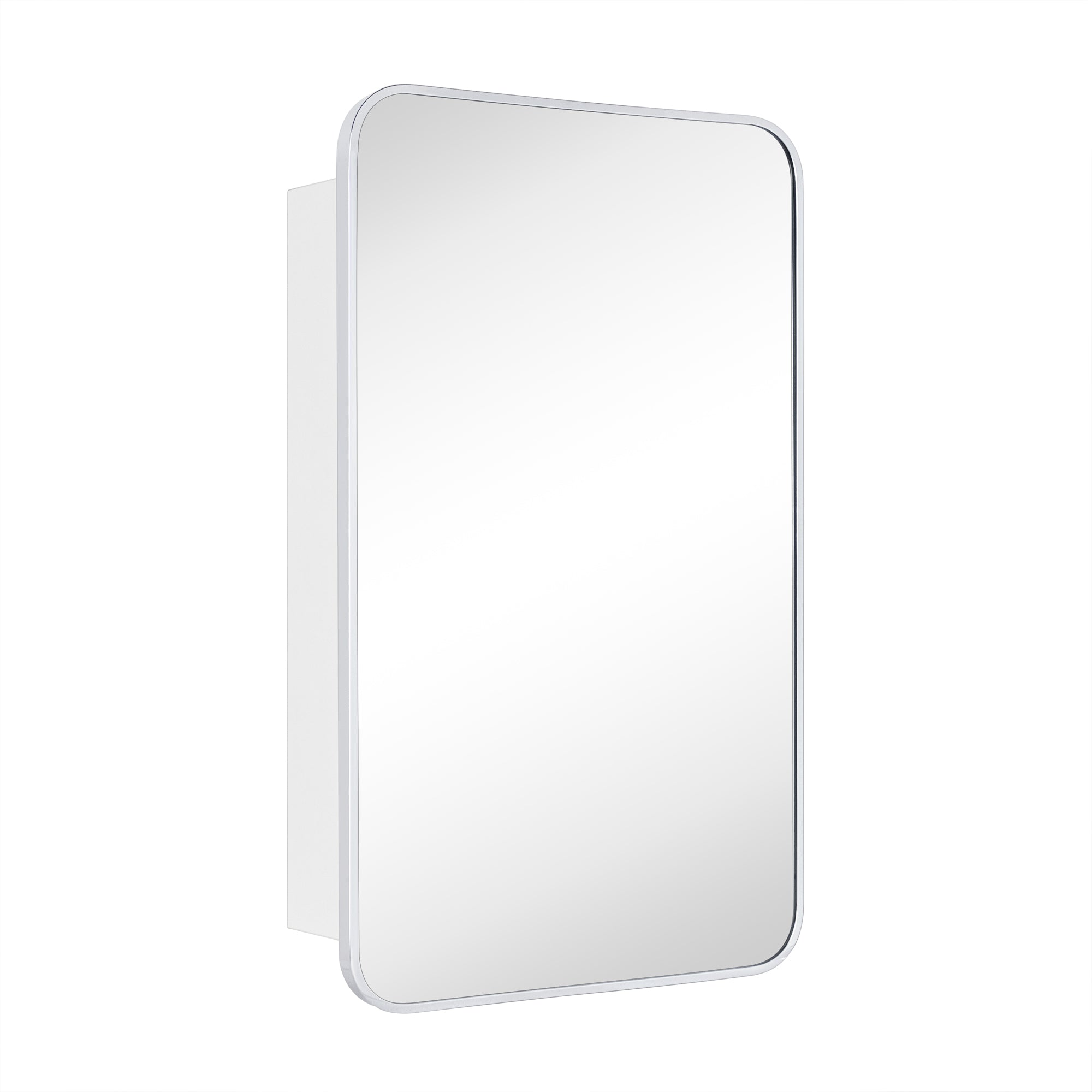 Garnes Rectangular Recessed or Surface Mount Metal Framed Medicine Cabinet with Mirror