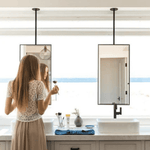 Seren Modern Rectangle Ceiling Mount Bathroom Mirrors, 20x30" in Black GC-00565 TEHOME