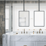 Seren Modern Rectangle Ceiling Mount Bathroom Mirrors, 20x30" in Black GC-00565 TEHOME
