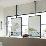 Seren Modern Rectangle Ceiling Mount Bathroom Mirrors, 20x30" in Black GC-00565 TEHOME