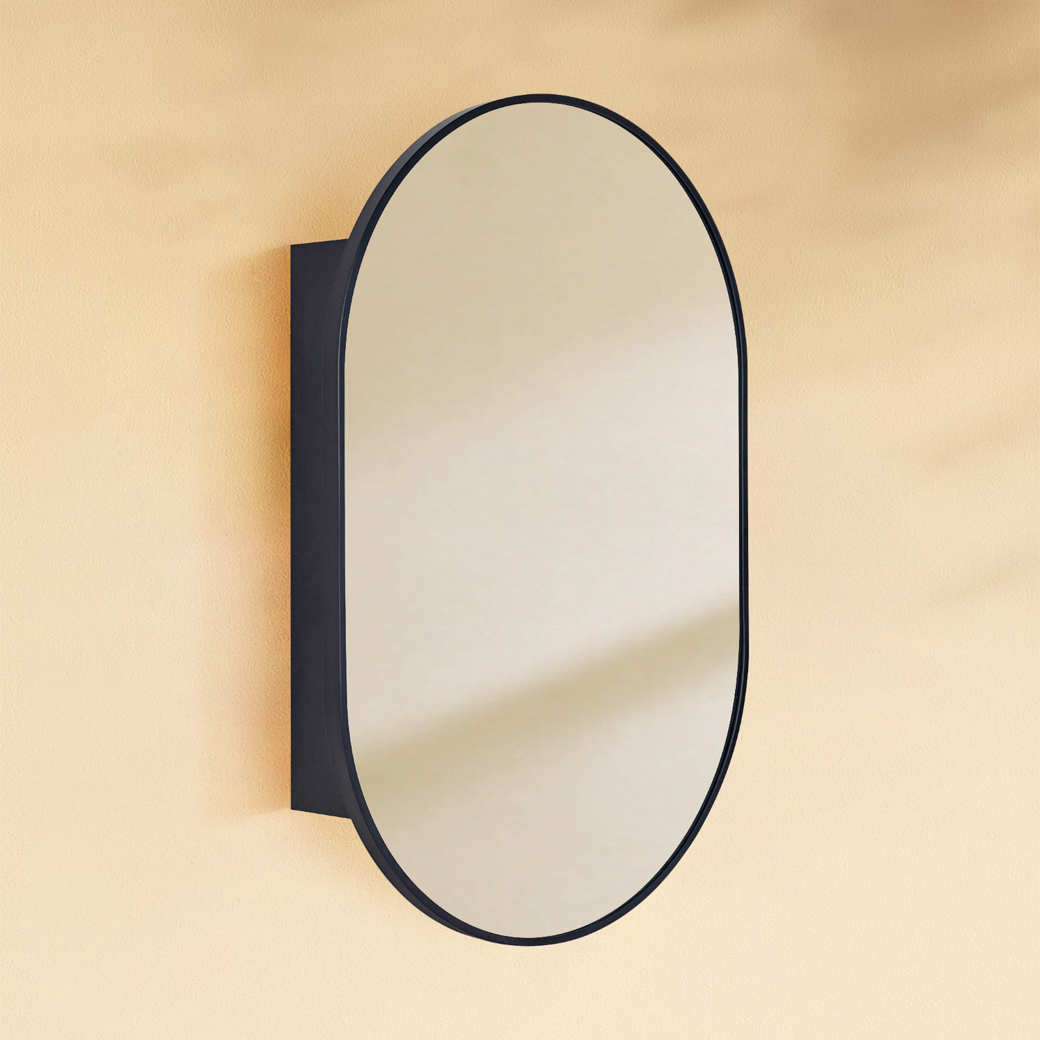 Sierra Modern Pill Surface Mount Bathroom Medicine Cabinet with Mirrors, 20x30" in Black