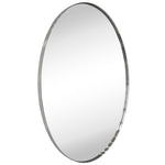 Oval Stainless Steel Framed Wall Mounted Bathroom Vanity Mirror