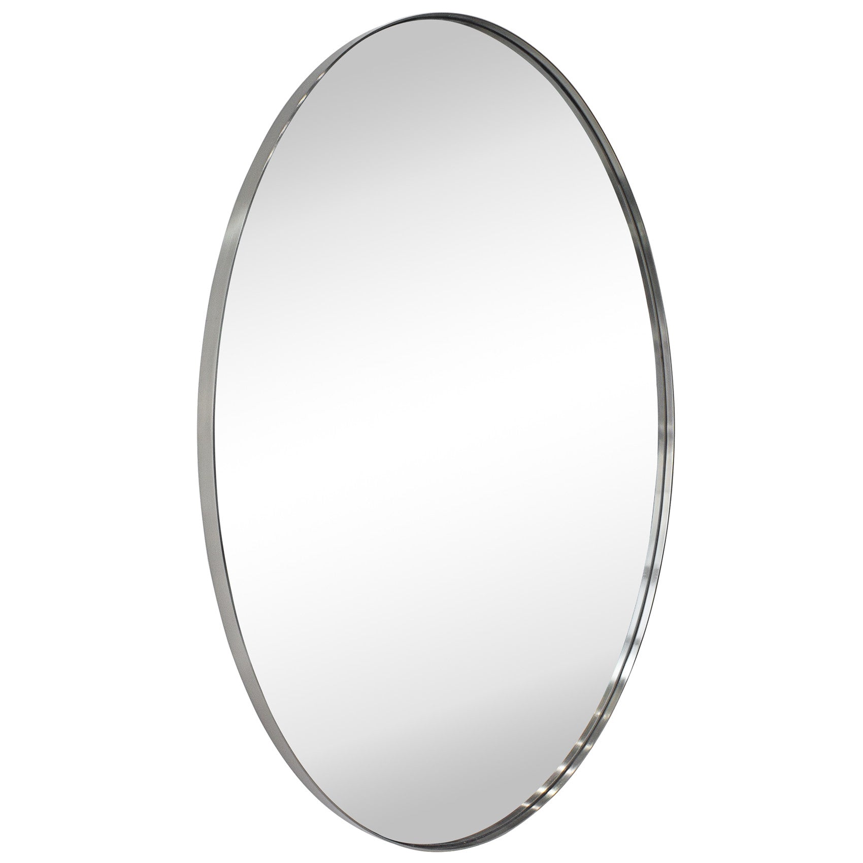 Oval Stainless Steel Framed Wall Mounted Bathroom Vanity Mirror