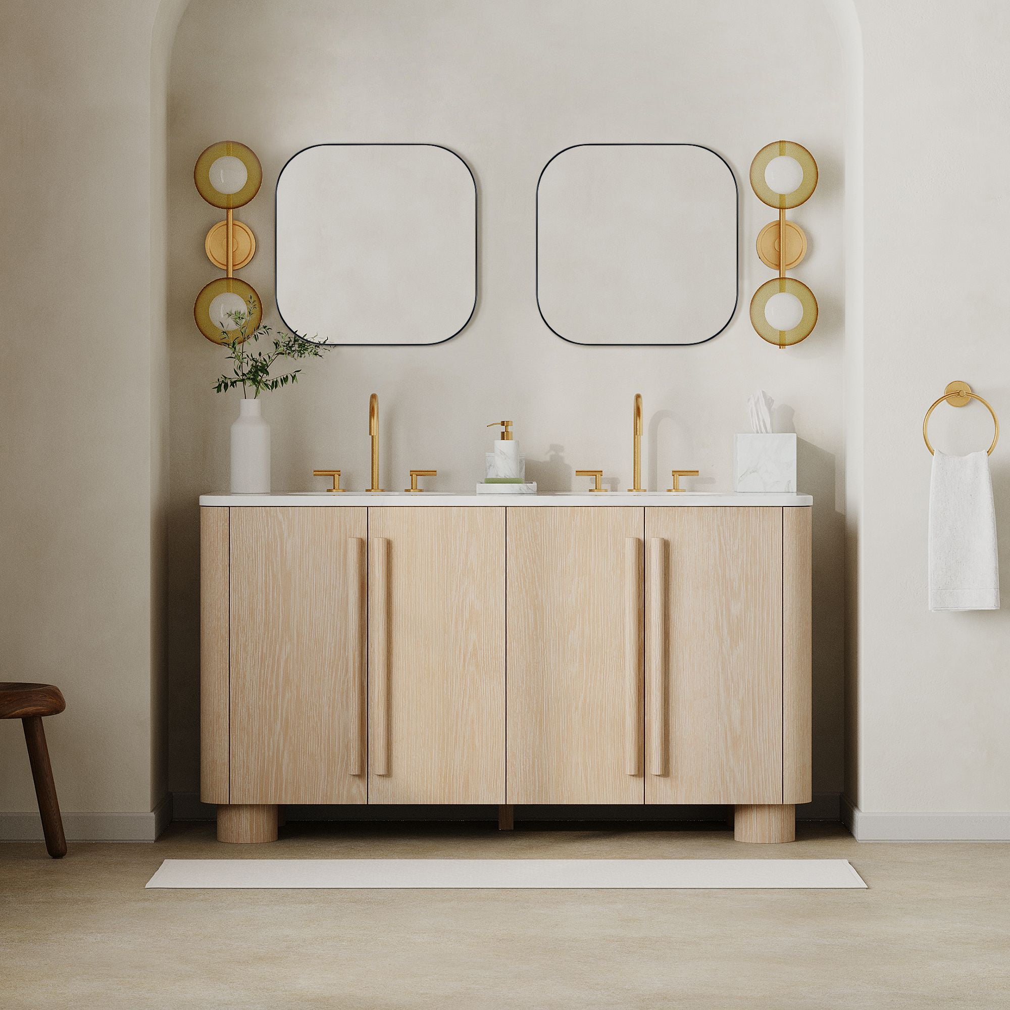 Rounded Square Bathroom Vanity Wall Mirror