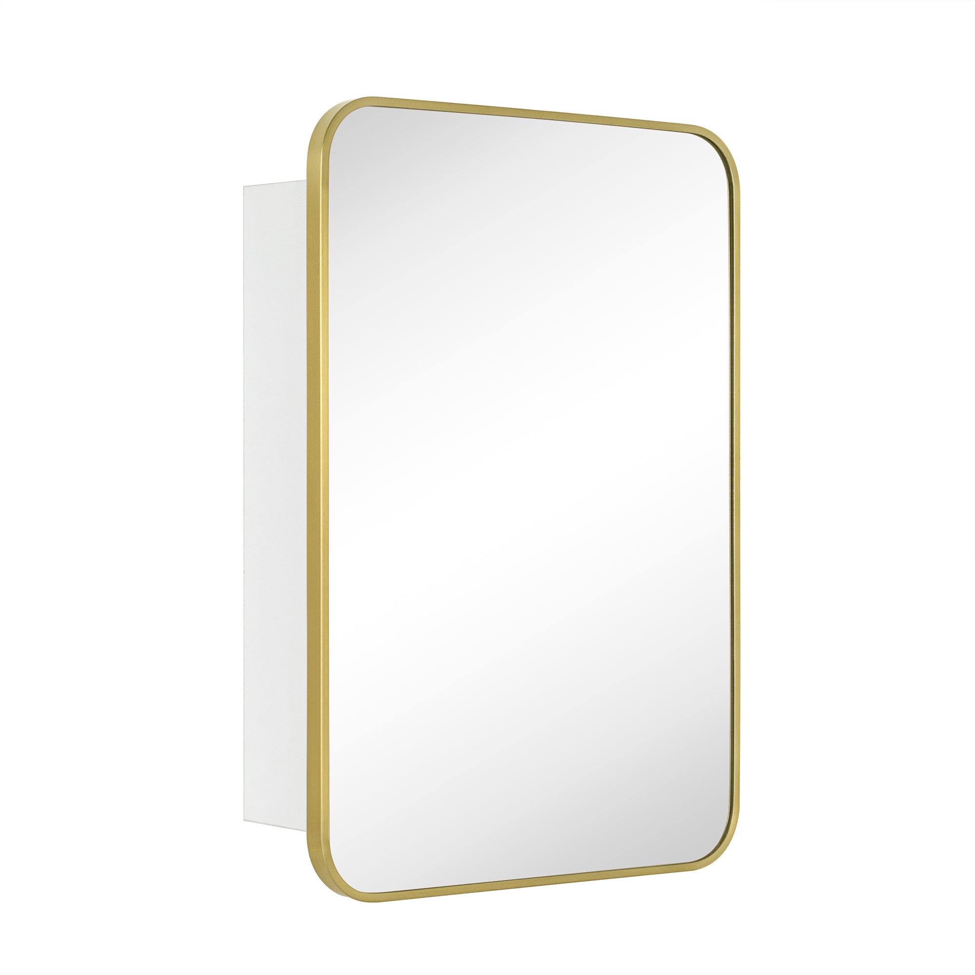 Garnes Rectangular Recessed or Surface Mount Metal Framed Medicine Cabinet with Mirror