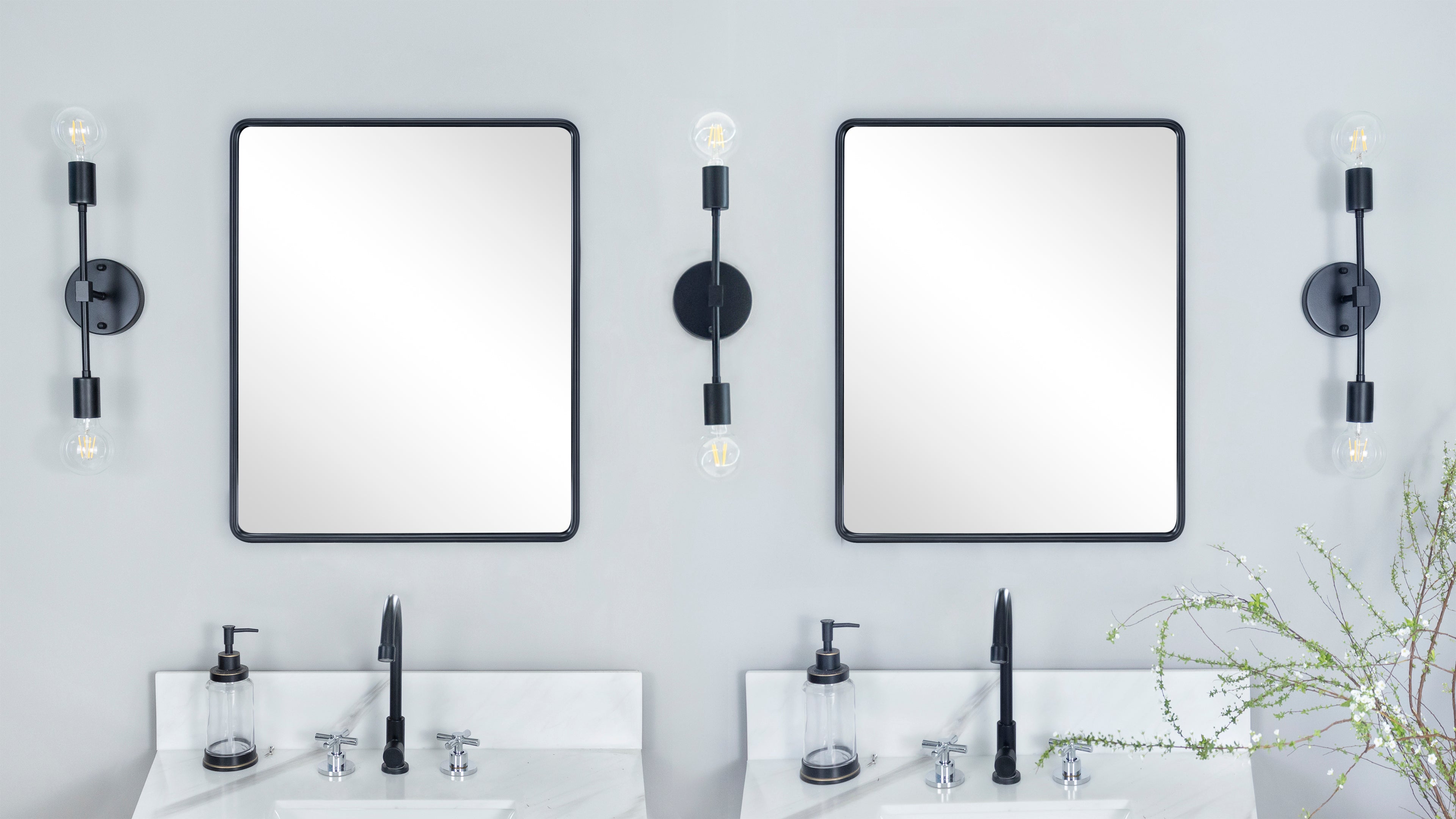 Rectangle Framed Wall Mounted Bathroom Vanity Mirror