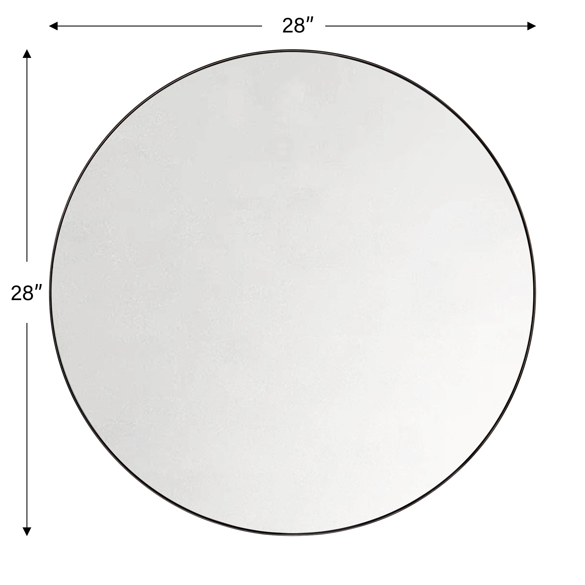 TEHOME Yolanta Circular Round Stainless Steel Framed Wall Mounted Bathroom Vanity Mirror