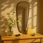 Trequan Modern Irregular Wall Mirrors GC-XY004 Chrome 40x18" TEHOME