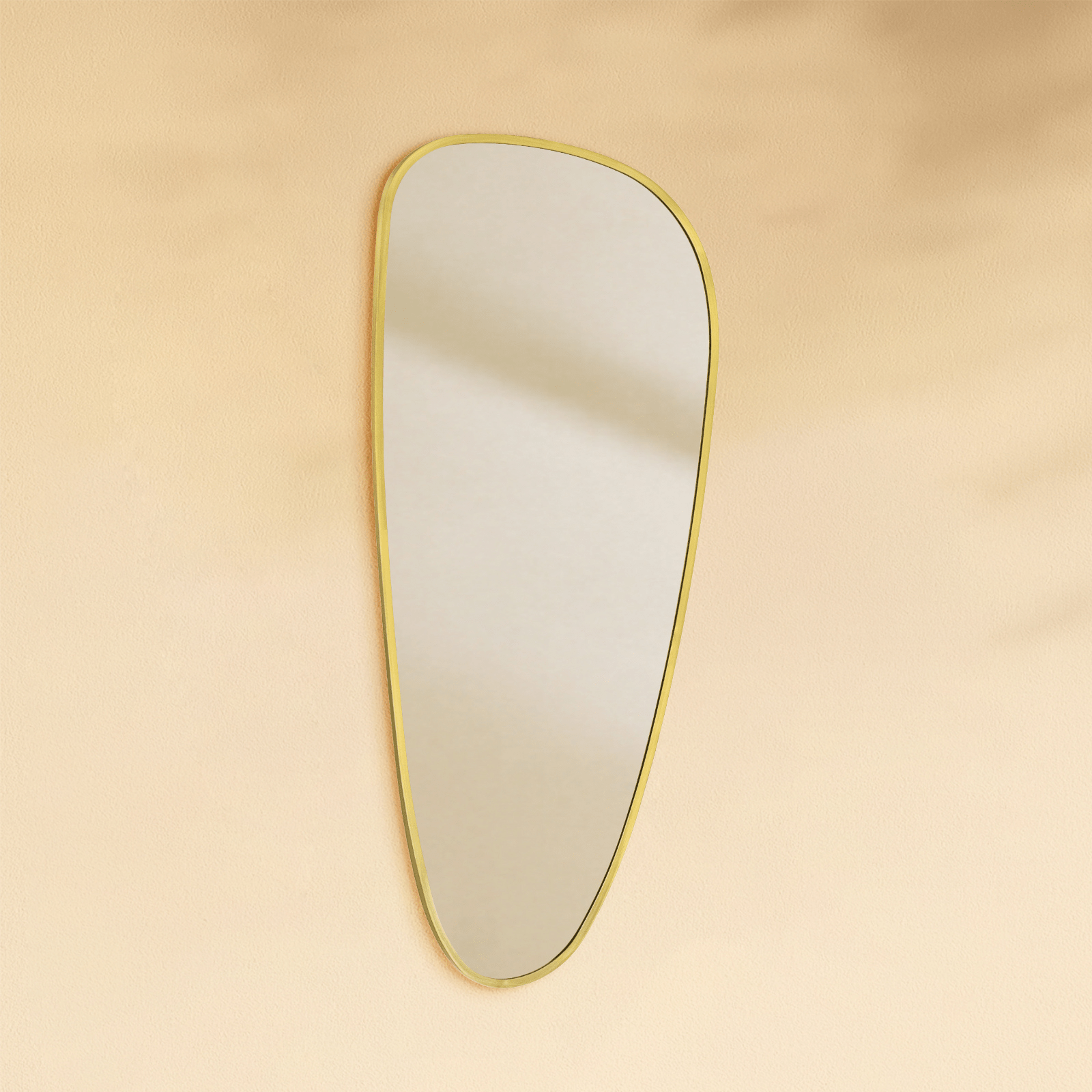 Trequan Modern Irregular Wall Mirrors GC-XY006 Brushed Gold 40x18" TEHOME