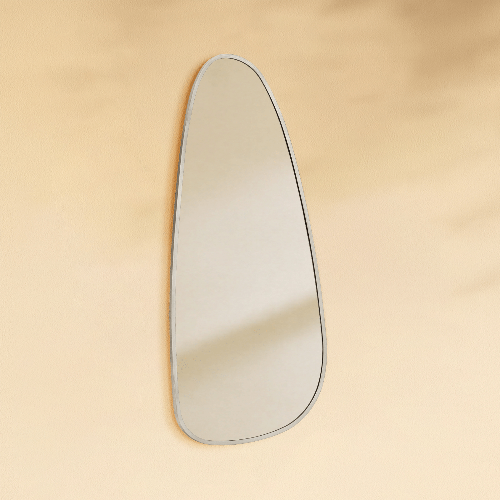 Trequan Modern Irregular Wall Mirrors GC-XY005 Brushed Nickel 40x18" TEHOME