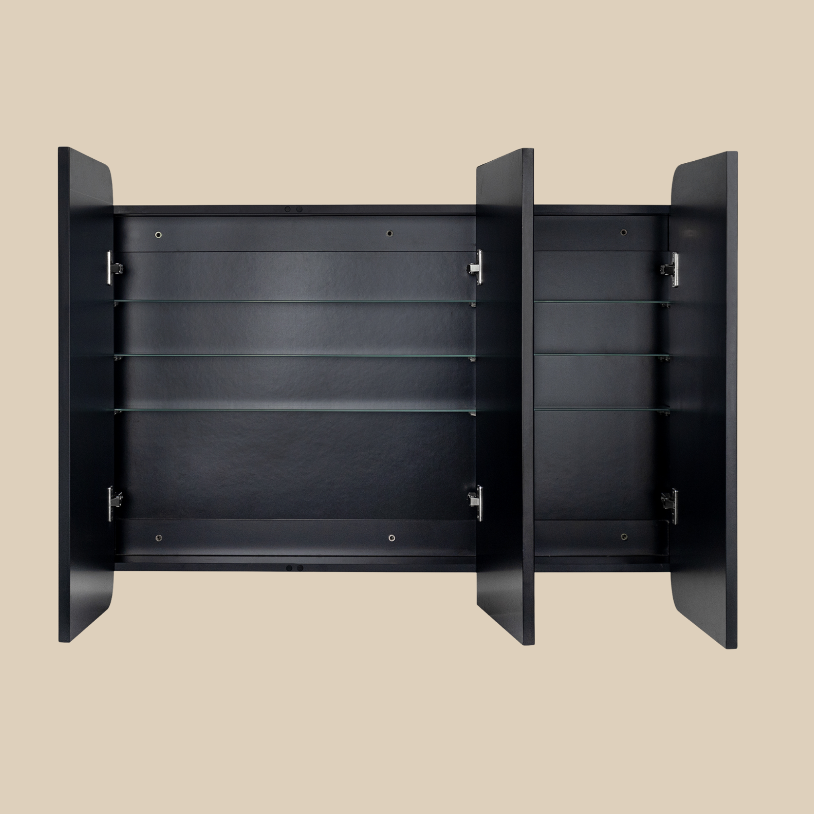 Haven Modern Rectangle Triple Door Recessed and Surface Mount Bathroom Medicine Cabinet with Mirrors