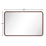 Rectangular Wood Framed Wall Mounted Bathroom Vanity Mirror