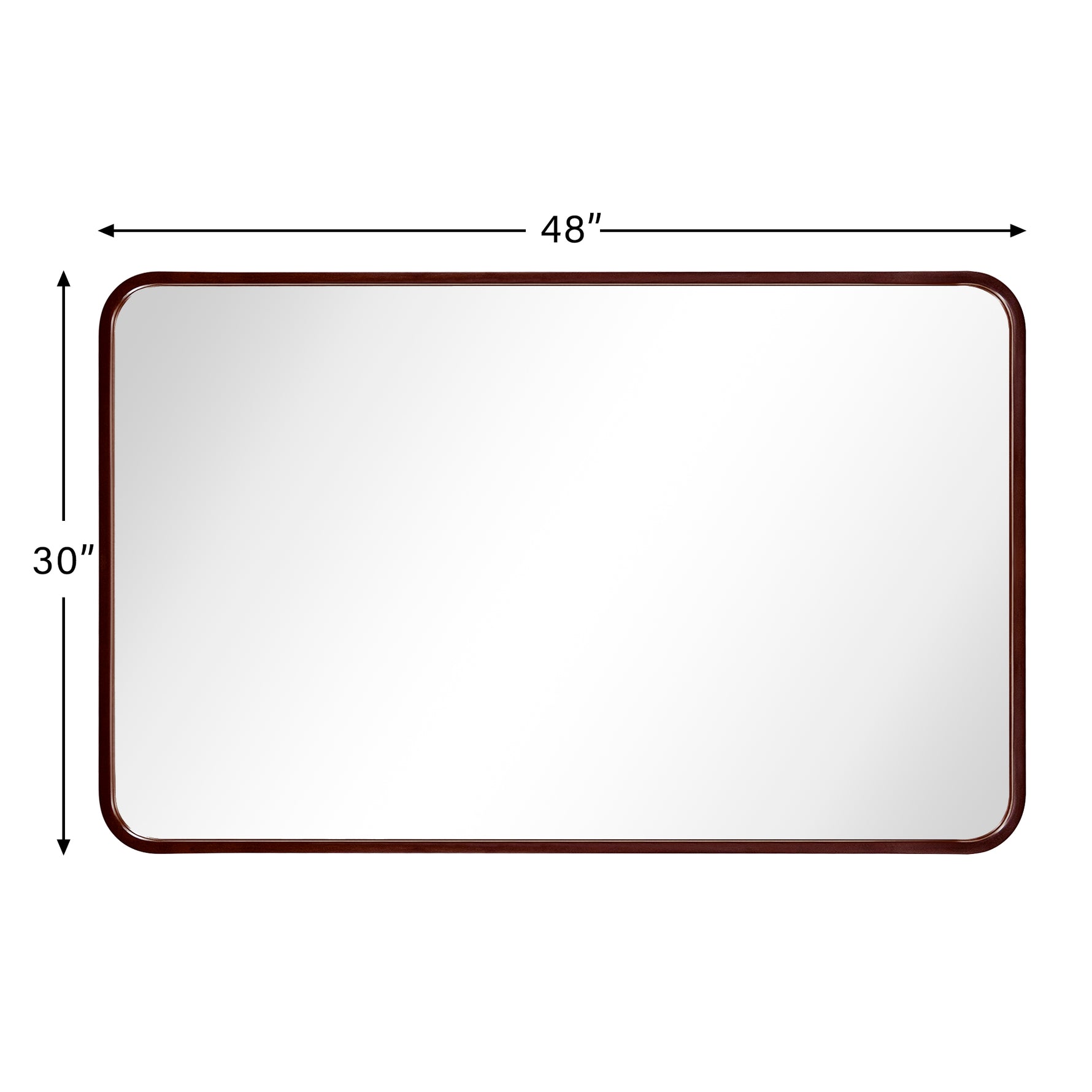 Rectangular Wood Framed Wall Mounted Bathroom Vanity Mirror