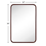 Rectangular Wood Framed Wall Mounted Bathroom Vanity Mirror