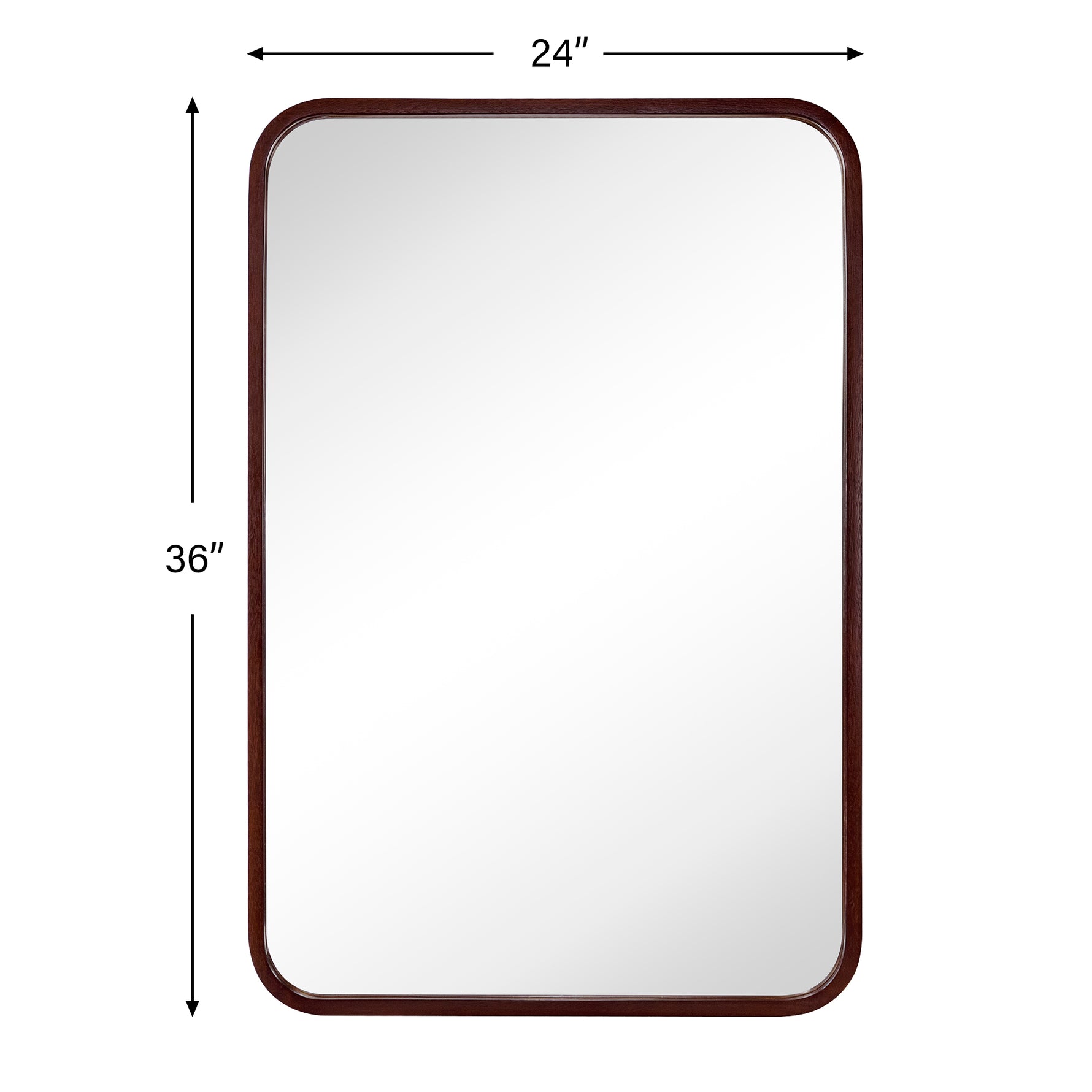 Rectangular Wood Framed Wall Mounted Bathroom Vanity Mirror