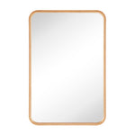 Rectangular Wood Framed Wall Mounted Bathroom Vanity Mirror