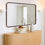 Rectangular Wood Framed Wall Mounted Bathroom Vanity Mirror