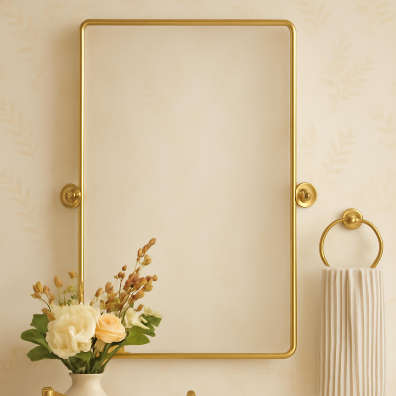 Woodvale Farmhouse Rectangle Bathroom Pivot Mirrors