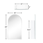  Arched Recess and Surface Mount Frameless Medicine Cabinet with Mirror