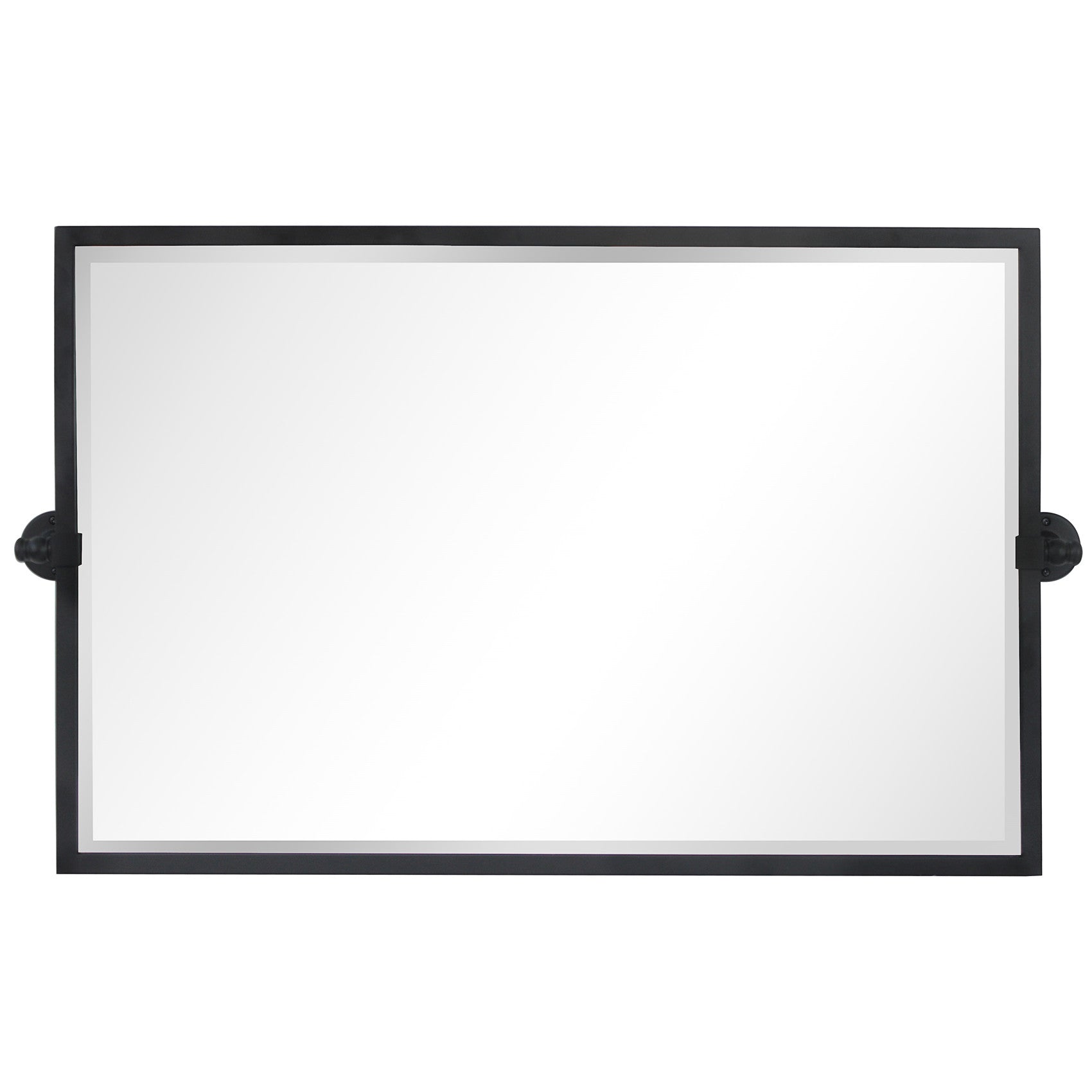 Pivot Rectangular Metal Framed Horizontal Wall Mount Bathroom Vanity Mirror