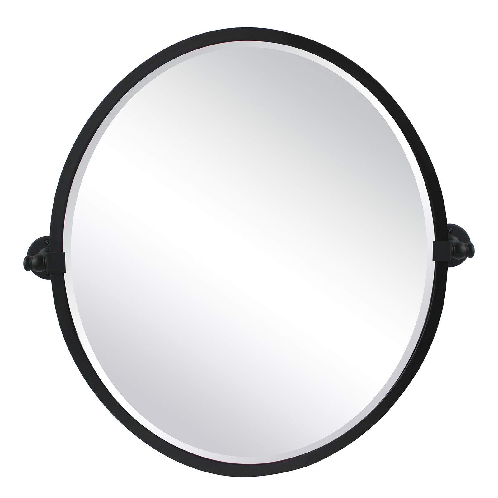 Oval Metal Framed Pivoting Tilting Wall Mounted Bathroom Vanity Mirror