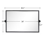 Pivot Rectangular Metal Framed Horizontal Wall Mount Bathroom Vanity Mirror