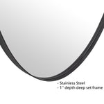 Oval Stainless Steel Framed Wall Mounted Bathroom Vanity Mirror