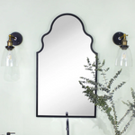 Arched Stainless Steel Metal Framed Wall Mounted Bathroom Vanity Mirror