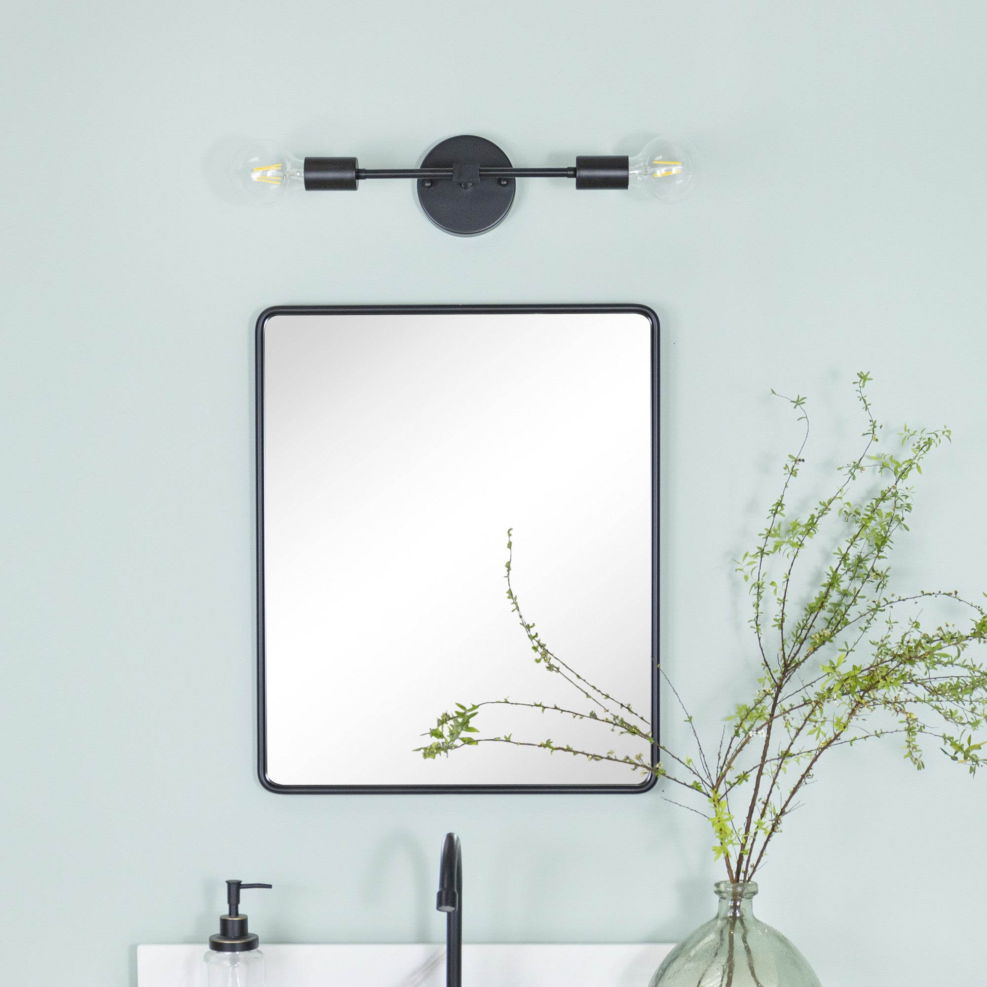 Rectangle Framed Wall Mounted Bathroom Vanity Mirror