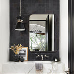 Rounded Rectangular Framed Wall Mounted Bathroom Vanity Mirror