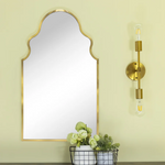 Arched Stainless Steel Metal Framed Wall Mounted Bathroom Vanity Mirror