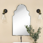 Arched Stainless Steel Metal Framed Wall Mounted Bathroom Vanity Mirror
