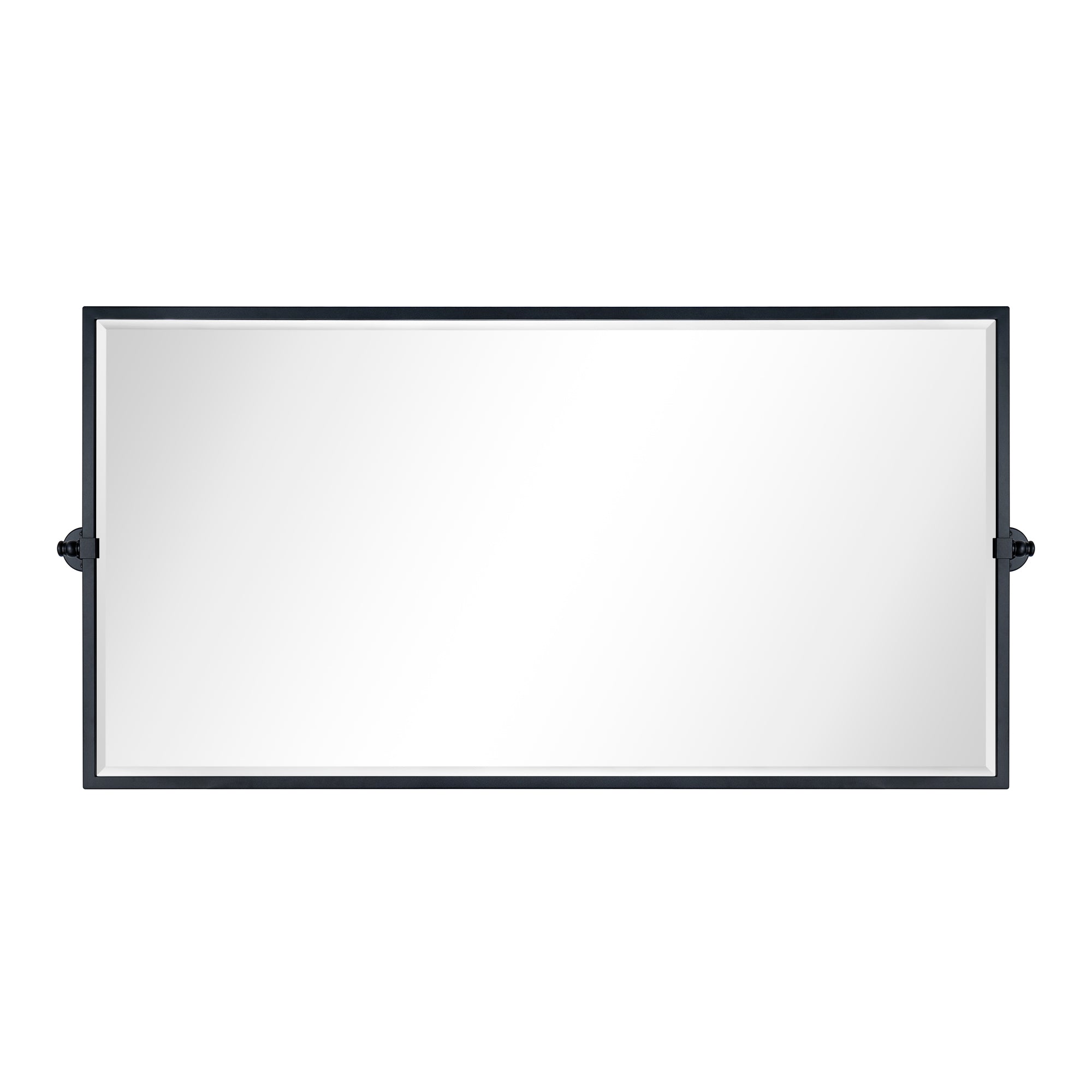 Pivot Rectangular Metal Framed Horizontal Wall Mount Bathroom Vanity Mirror