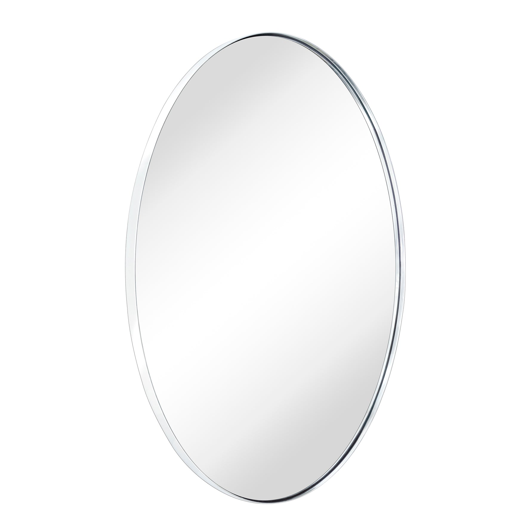 Oval Stainless Steel Framed Wall Mounted Bathroom Vanity Mirror