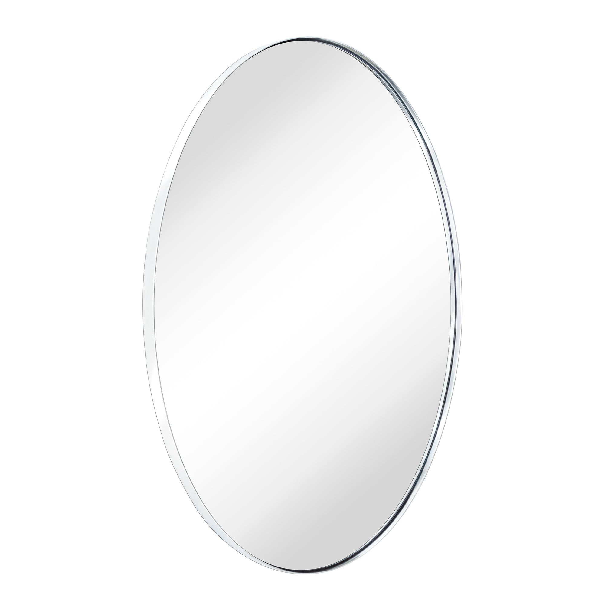 Oval Stainless Steel Framed Wall Mounted Bathroom Vanity Mirror