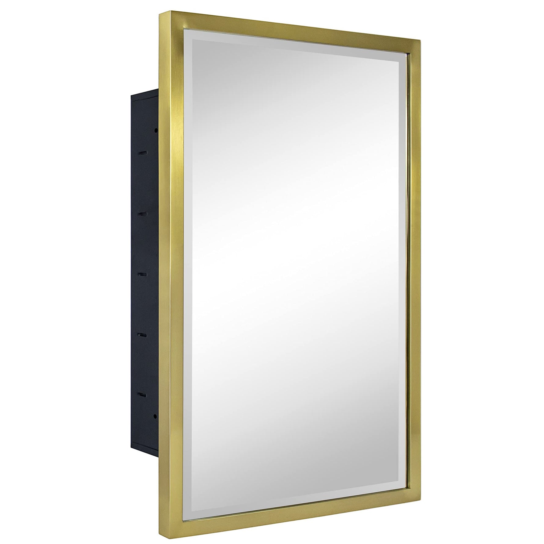 Rectangular Metal Framed Recessed Bathroom Medicine Cabinet with Mirror