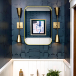 Rounded Rectangular Framed Wall Mounted Bathroom Vanity Mirror