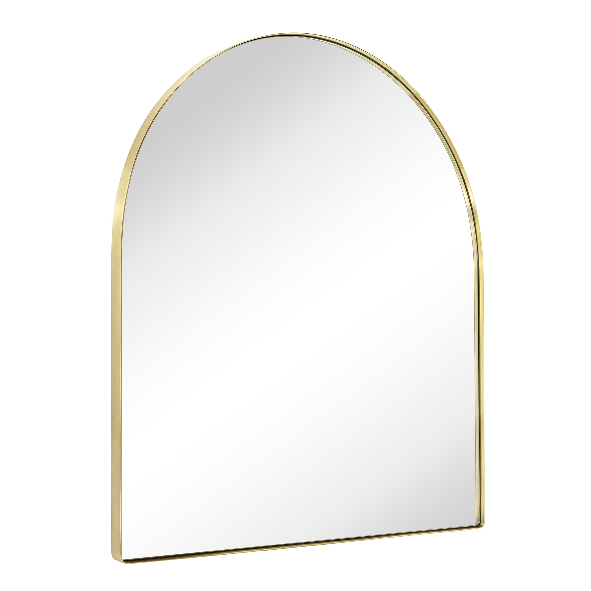 Arched Stainless Steel Framed Wall Mounted Bathroom Vanity Mirror