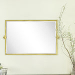 Pivot Rectangular Metal Framed Horizontal Wall Mount Bathroom Vanity Mirror