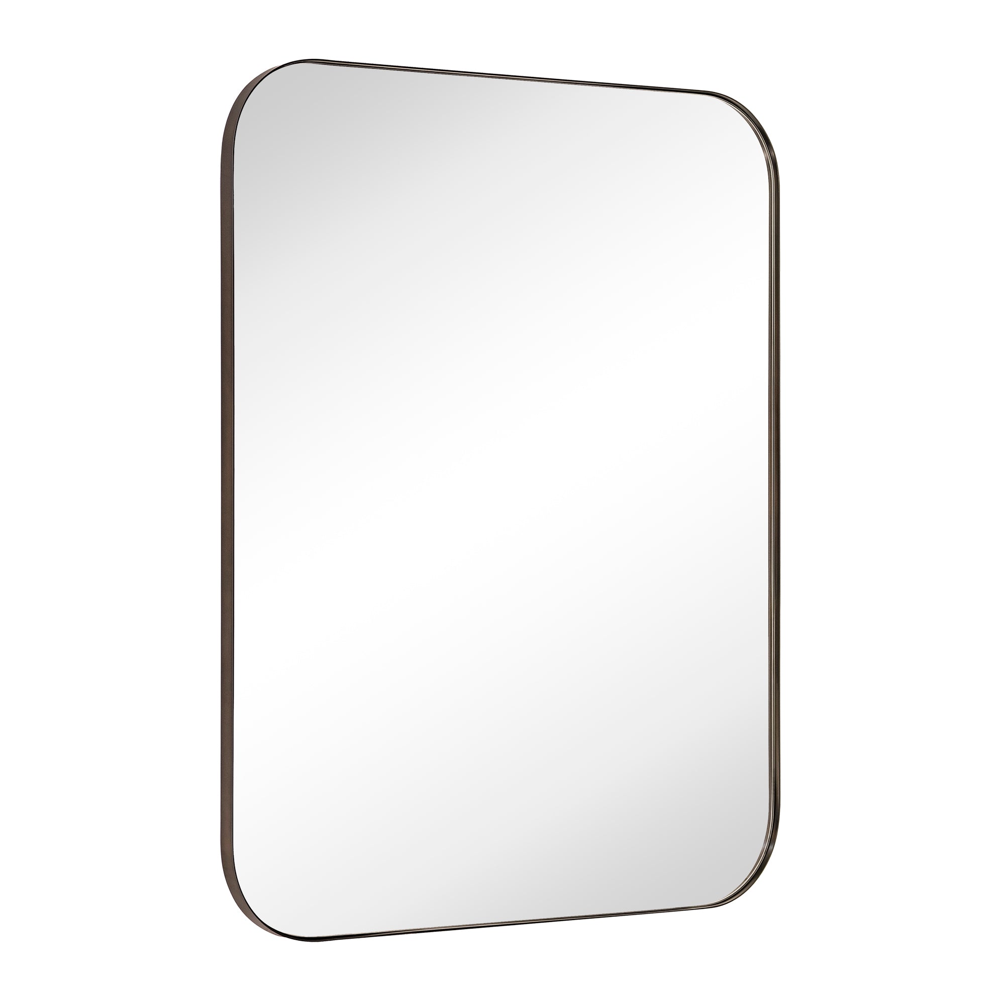 Mid-Century Rectangular Stainless Steel Framed Wall Mounted Bathroom Vanity Mirror