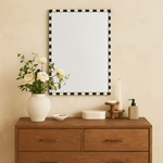 livra Vintage Rectangle Mirrors, Natural Marble Framed Wall Mirrors, 20x30" in Black and White GC-JL0003 TEHOME
