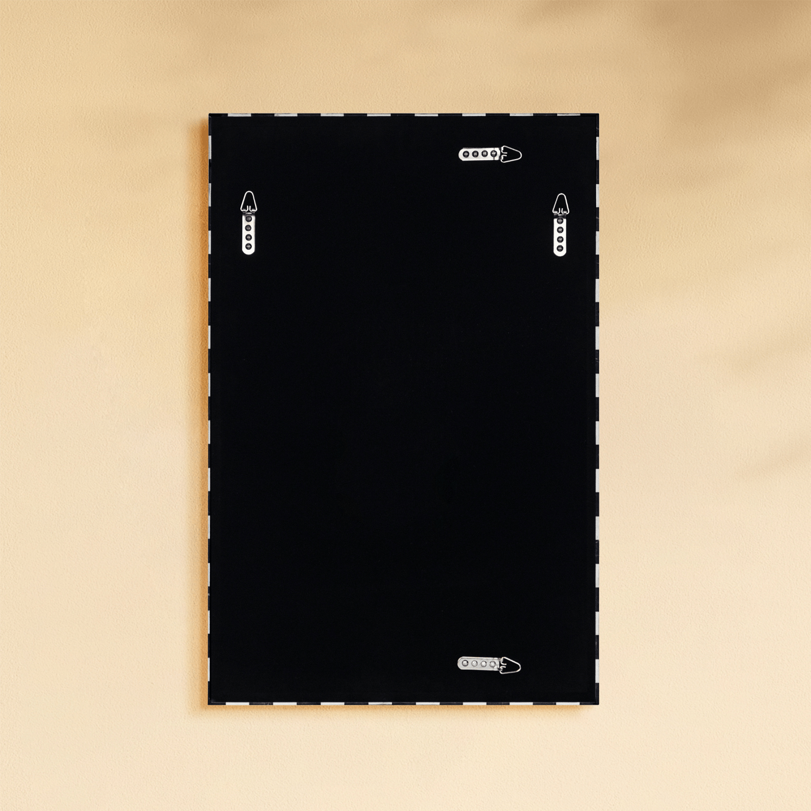 livra Vintage Rectangle Mirrors, Natural Marble Framed Wall Mirrors, 20x30" in Black and White GC-JL0003 TEHOME