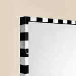 livra Vintage Rectangle Mirrors, Natural Marble Framed Wall Mirrors, 20x30" in Black and White GC-JL0003 TEHOME