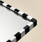 livra Vintage Rectangle Mirrors, Natural Marble Framed Wall Mirrors, 20x30" in Black and White GC-JL0003 TEHOME