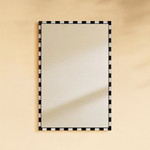 livra Vintage Rectangle Mirrors, Natural Marble Framed Wall Mirrors, 20x30" in Black and White GC-JL0003 TEHOME