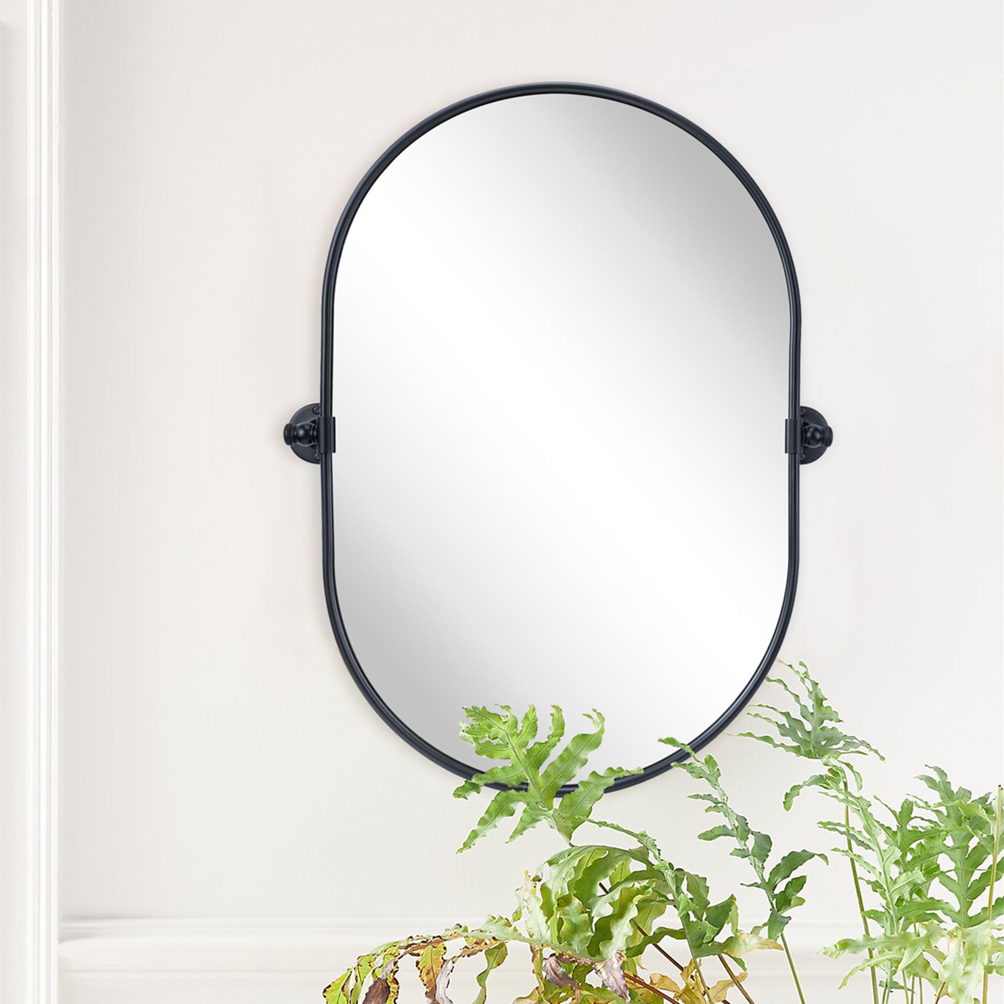 Pill Oval Metal Framed Tilting Wall Mounted Bathroom Vanity Mirror