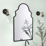 Arched Stainless Steel Metal Framed Wall Mounted Bathroom Vanity Mirror