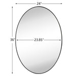 Oval Stainless Steel Framed Wall Mounted Bathroom Vanity Mirror