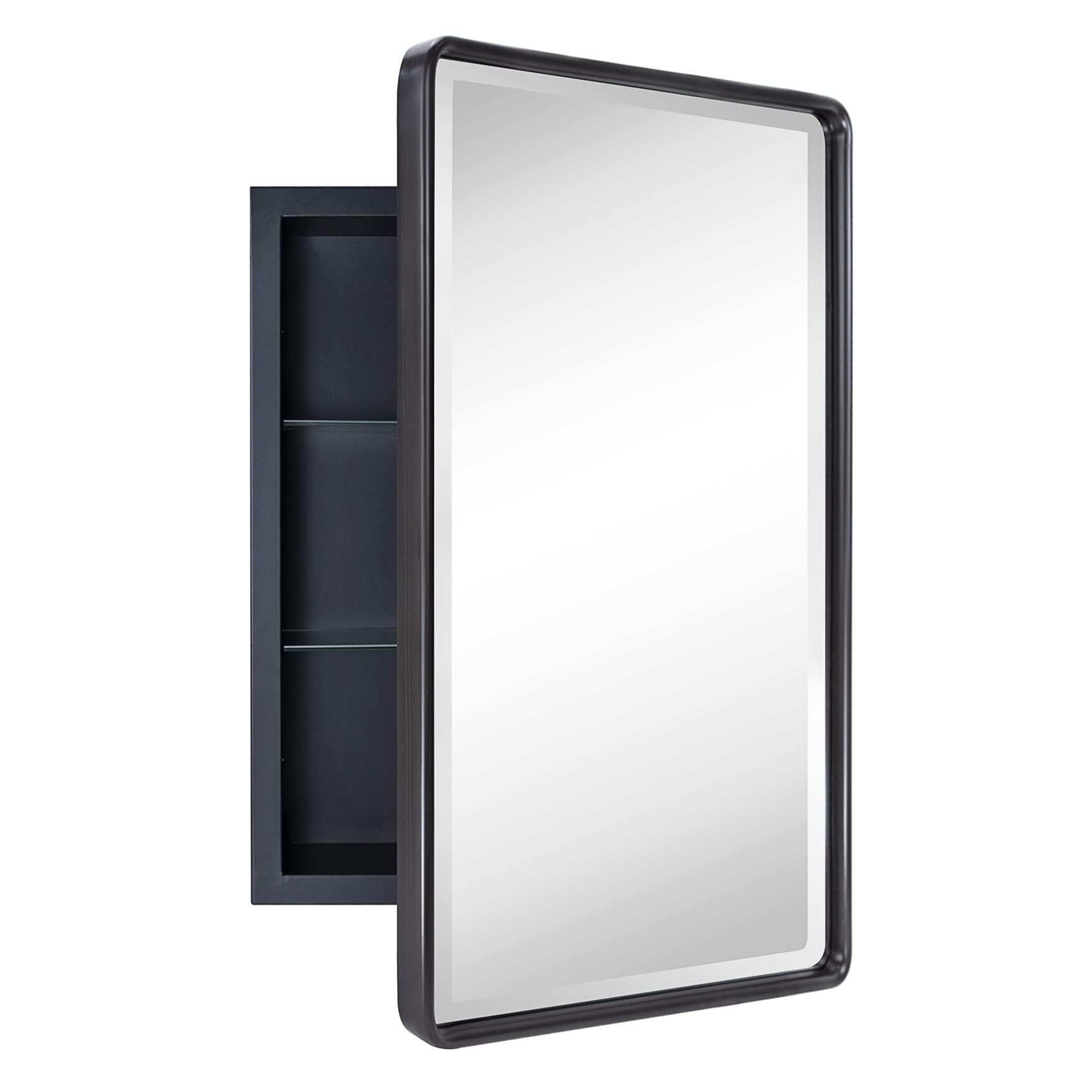 Recessed Rectangular Metal Framed Bathroom Medicine Cabinets with Mirror