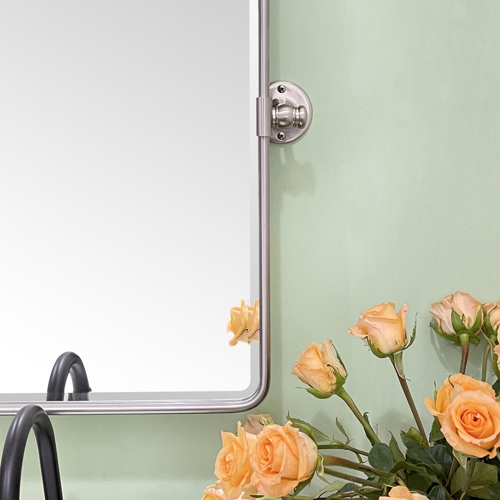 Rectangular Metal Framed Pivot Wall Mounted Bathroom Vanity Mirror